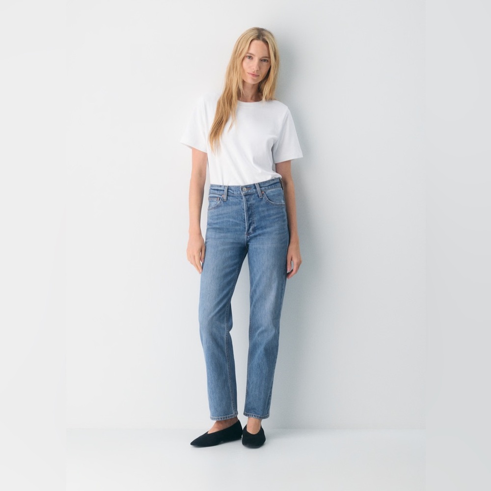 Aritzia Denim Forum The Arlo High Rise Straight 28l, blue, size 29